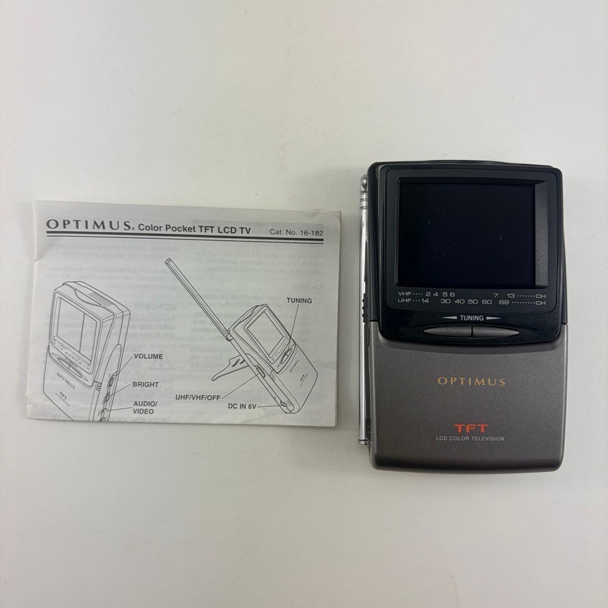 OPTIMUS TFT Active Matrix LCD Color Mini TV UHF and VHF Portable Hand Held Small