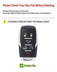 for Ram Key Fob Cover for 2019-2026 Dodge Ram 1500 6 Button Carbon Fiber