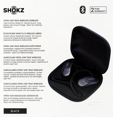 SHOKZ T511 OpenFit Air Open-Ear True Wireless Earbuds – Black – Bluetooth 5.2,