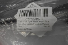 PEUTIER 2pcs Rear Camera License Plate Bracket Backup Camera Mount Black New
