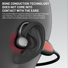 Bone Conduction Headphones Bluetooth 6.1 Wireless Headset Outdoor Sport Earbuds