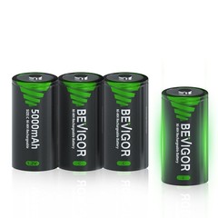 Rechargeable C Batteries 5000mAh 1.2V NiMH Precharged C Cell Battery Pack 4 Pack