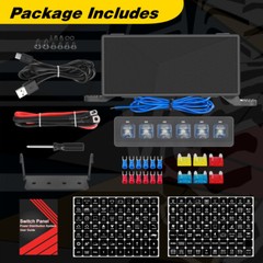 Wireless 6Gang Switch Panel LED Light Bar Circuit Control Box Car RV Boat Marine