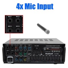 🔥Sunbuck 110V 2000W 2CH EQ Bluetooth Stereo Amplifier Support USB Disk SD Card