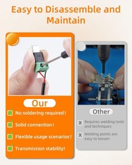USB C to 2Pin Screw Terminal Adapter 5V Type C Solderless Converter 4 PCS