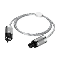 HI-End Silver Plated Braided audiophile power cable Euro & US connectors hifi