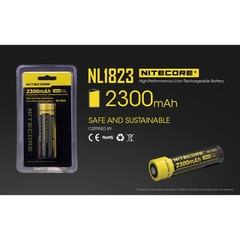 Nitecore NL1823, 2300mAh Rechargeable Lithium Battery