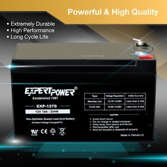Expert Power 2 Pack- BATTERY REPL. RITAR RT1270.HAZE HZS12-7.5 F1 12V 7AH
