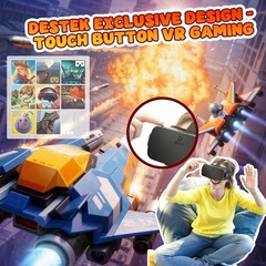 DESTEK V5 VR Headset for Phone with Controller, Anti-Blue light 110° FOV – Black