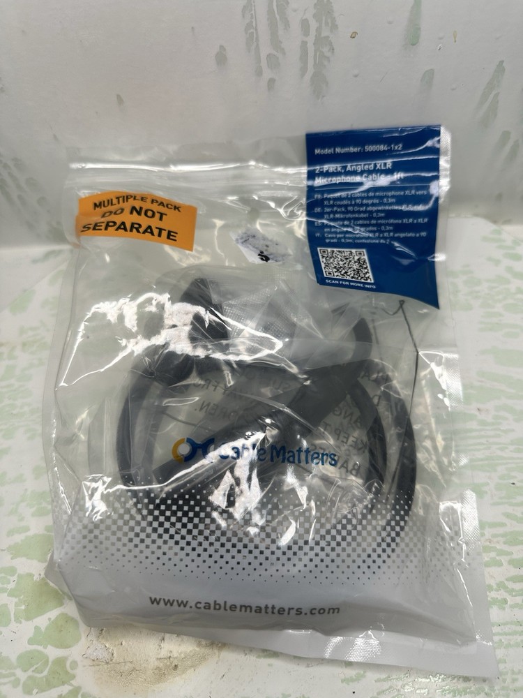 Cable Matters 2-Pack Right Angle XLRCable, Short XLR Microphone Cable New