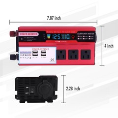 6000W Power Inverter DC 12V to AC 110V /120V Car Sine Wave Converter Dual USB