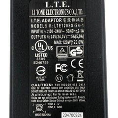 Genuine I.T.E 120W AC Power Adapter LTE120ES-S4-1 24V 5A Round 4-Pin Tip