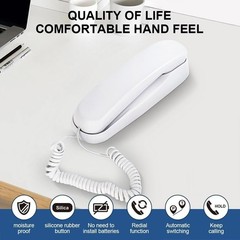 OF-990 Slimline Corded Telephone – Wall-Mountable for Home & Office Use