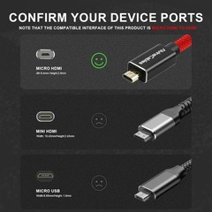 for Atomos Ninja V 4K 60P 8K 2.1 Micro HDMI to Full HDMI Braided Coiled Cable