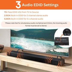 4K HDMI Audio Extractor Converter, SPDIF/3.5MM, HDMI 2.0, HDCP 2.2, HDR10