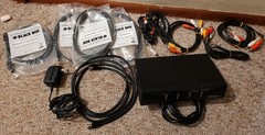 Radio Shack 4-way RF Modulator w/AC adapter & RCA S-Video & Coax Cables 15-1215