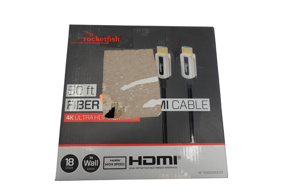 Rocketfish 50ft Fiber Optic HDMI Cable 4k Ultra HD/HDR Compatible