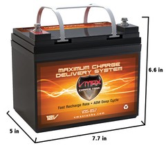 Dalton Medical Primechair PC-MP3C-1 RWD Comp. (2) VMAX V35-857 12V 35A Batteries