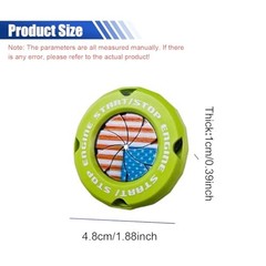 Stylish Car Push Start Button Cover, American Flag Rotary Car Engine Green