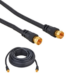 15ft RG6 Dual Coaxial Cable Extension Digital Antenna Black TV Satellite