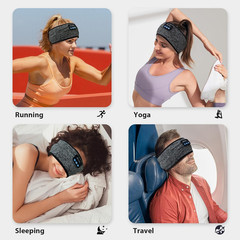 Adjustable Headband Headphones, Sleeping Headphones with Ultra-Thin Speakers, Bl