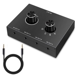 4 Port Audio Switch Stereo Audio Switcher Splitter 4 In 1 Out / 4 In 1 Out NEW