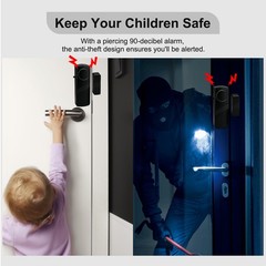 Door Window Alarm – 90dB Loud Home Security Sensor for Kids Safety, Burglar A…