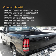 1999-2002 Silverado 1500 2500 3500 1999-2006 Sierra Tail Light–Compatible Replac