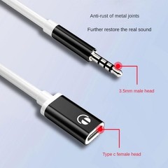 Headphone Jack Adapter,3.5mm Male to TypeC Female Audio Cable Cord,USB C to A…