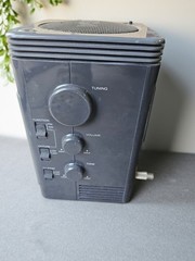 Sony Mega Watchman FD-500 Black & White Portable TV AM/FM Receiver Vintage Works