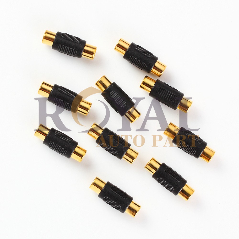 10 Lot AV RCA Audio Video Female to Female Coupler Adapter Connector Gold Plated