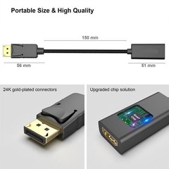 DP Displayport to HDTV High-Definition Adapter Cable for 1080P Video Conversion