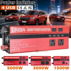 5000W Sine Wave Solar Converter 3000W Car Power Inverter DC 12V To AC 110V 4 USB