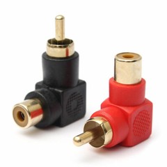 10 Pcs RCA Right Angle Connector Plug Adapters Male To Female 90 Degree Elbow