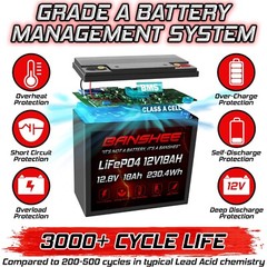 Banshee 12V 18AH Lithium Battery Compatible with Merits P120, P320 – 2 Pack M