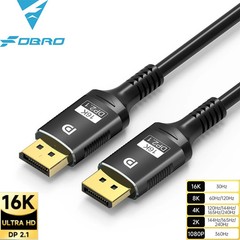 16K DisplayPort 2.1 Cable 8K 120Hz 4K 240Hz 80Gbps HDR Braided DP-DP Gaming Cord