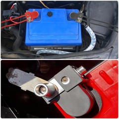 2PCS Car Battery Terminals Connector Top Post 12-24V 0/2/4 & 4/8 AWG W/ Wrenches