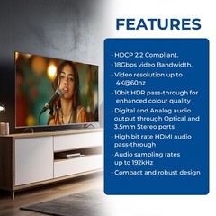 HDMI Audio Extractor Converter – SPDIF + 3.5mm Output (HDA-912)