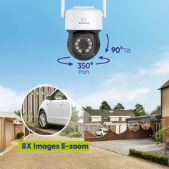 SANNCE 8MP 16CH NVR 5MP PT Color Wireless Security Camera System Twao Way Audio