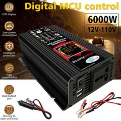 12000W Car Power Inverter DC 12V To AC 110V Sine Wave RV Boat Converter LCD