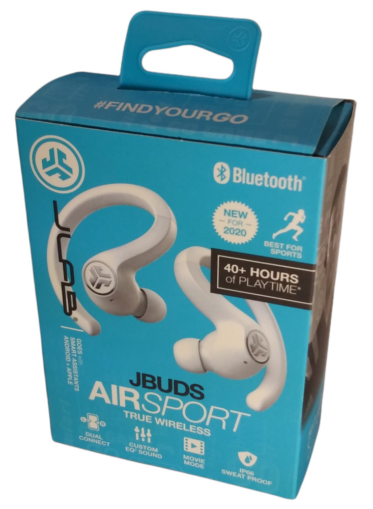 JLab JBuds Air Sport True Wireless In-Ear Earbuds New White ~FACTORY SEALED~