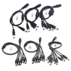 2/3/4/5/6/8 Way CCTV DC Power Cable Connectors Splitter Adapter Monitor Camera