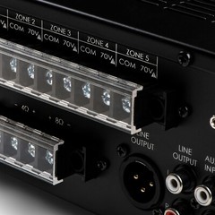 240W Commercial 70V Amplifier 5x Zones, Remote Control 3x XLR Mic Inputs PAM-245