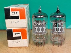 Perfectly Matched Pair of Hitachi (ITT lbl) 7247 12DW7 NOS NIB Vacuum Tubes