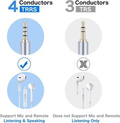 Male to Male Audio Cable 6Ft, 90 Degree TRRS 3.5Mm 4 Pole Nylon Braided Stereo A