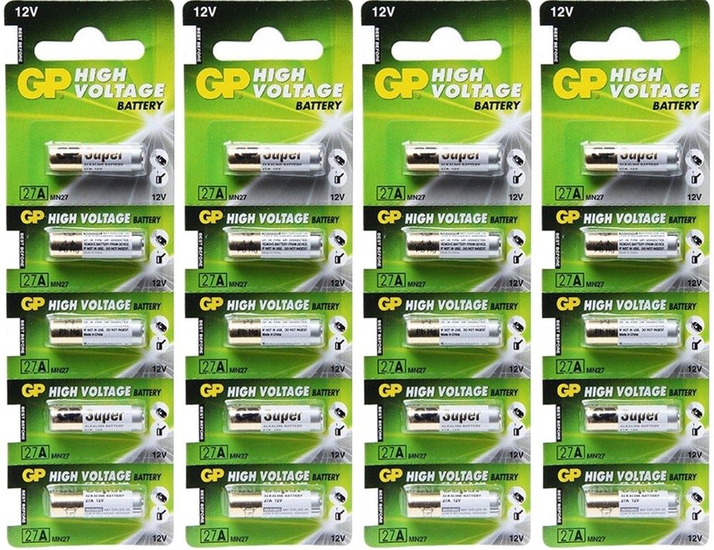 20 Pk GP Alkaline Battery 27A 12V – GP27A-C5 MN27 A27