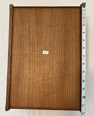 Vintage Indonesia Wooden Teak Tambour Roll Top Cassette Holder Case 14×10 Inch