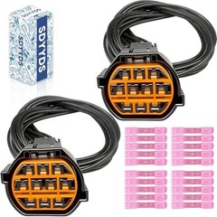 GL221-10021 2Pcs 10-Pin Headlight Connector Wiring Harness Compatible with