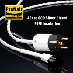 EU/US Version to Figure 8 Power Cord OCC Copper Silver Plated Conductor