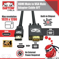 HDMI to VGA Cable Converter Adapter For HDTV PC Desktop Monitor Video 1080P 6FT